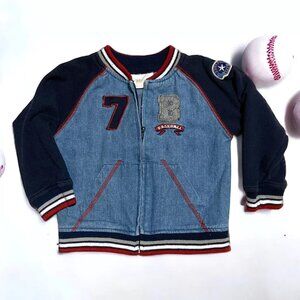 Boys 24 Month 2T Beluga New York Zip Jacket Baseball Soft Rib Cuffs Lightweight
